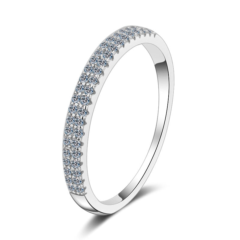 0.23ct Moissanite Half Eternity Ring Sterling Silver Stackable