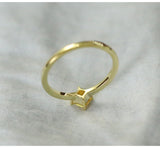 14K Gold Jewelry Natural Yellow diamond Gemstone Ring