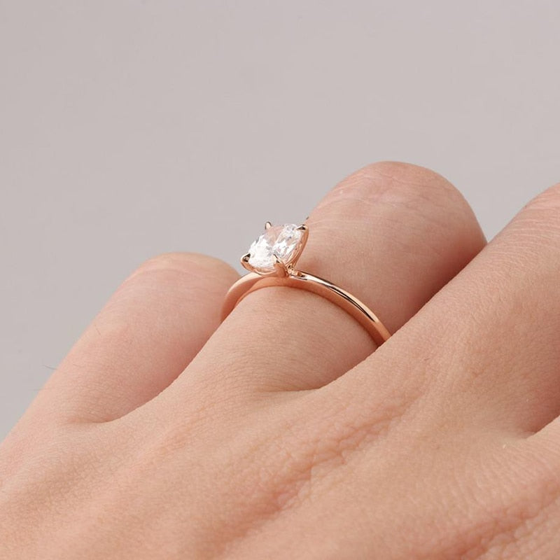 Moissanite Diamond Engagement Ring Wedding Band - Fine Jewelry