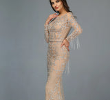 Luxury Tassel Beading Long  Dress / Plus Size available