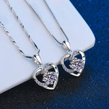 0.8CT Moissanite Heart Pendant Necklace Sterling Silver Mother's Day Anniversary Gift