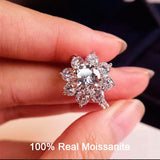 Real Moissanite Luxury Sun Flower Ring 2 Carat Diamond