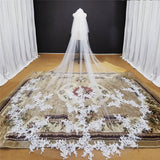 New Arrival Cathedral Lace Appliques 2 Layers Wedding Veil