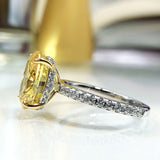 8*12mm Oval Yellow High Carbon Radiant Ring Wedding Fine Jewelry