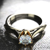 18K Multi Gold Ring for Women Natural 1 Carat Diamond with Diamond Jewelry