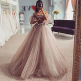Pink Puff Boho Vintage Wedding Dresses 2021