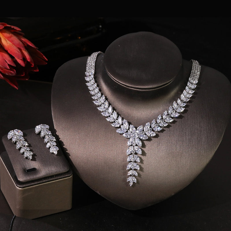 Swarovski Crystal Luxury Bridal Jewelry Set Crystal Crown  4pcs