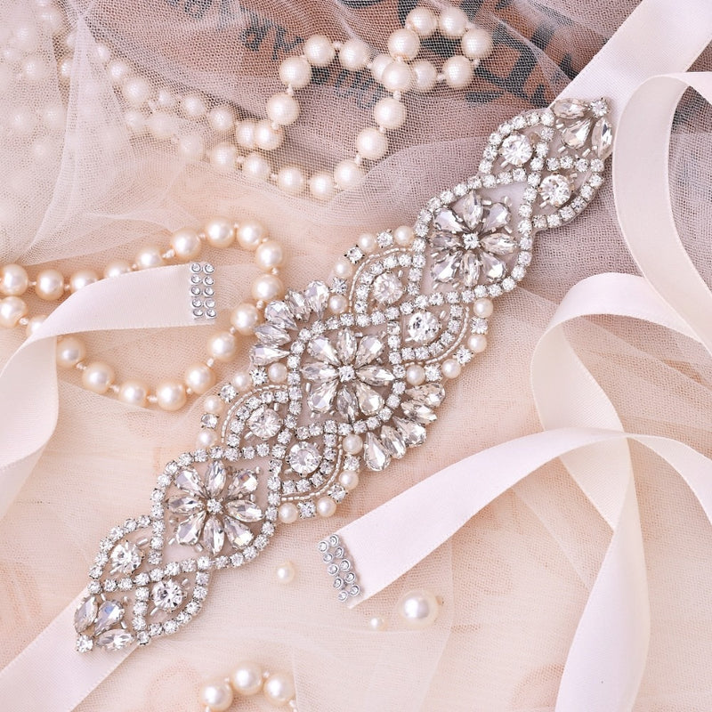 Rhinestones Bridal Belt Diamond Wedding Dress Belt Crystal Wedding Sas –  Sandra's Bridal Collection