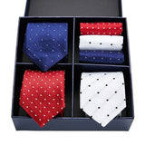 Men's Gift Box Tie 100% Silk Classic Jacquard Woven Tie and Hanky Set