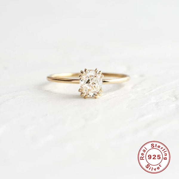 Sterling Silver Mini Zircon Engagement Ring