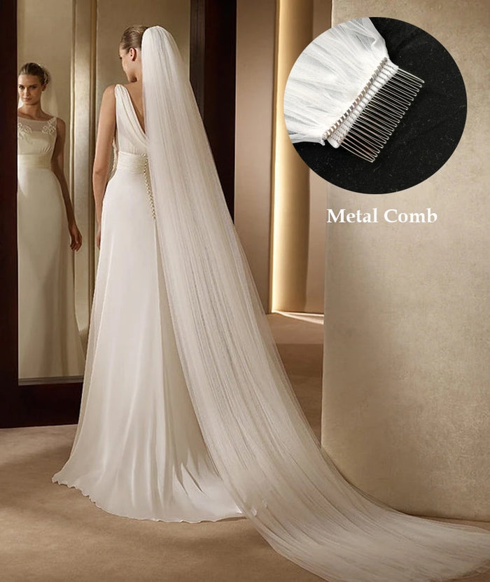 Wedding Veil 3 Meters 1 Layer – Sandra display picture 1