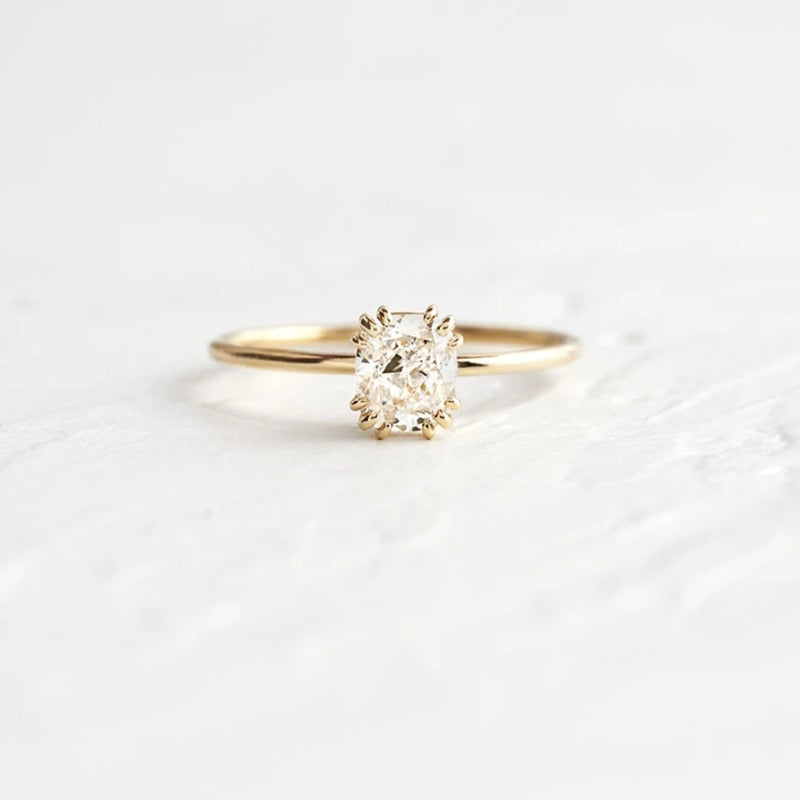Sterling Silver Mini Zircon Engagement Ring
