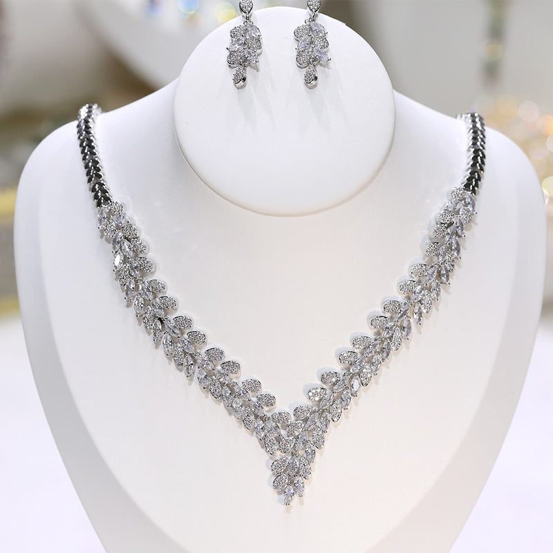 Swarovski Crystal Luxury Bridal Jewelry Set 2pcs