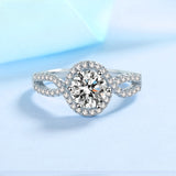 Brilliant Cut 100% Moissanite Diamond Wedding or Engagement Ring with Halo