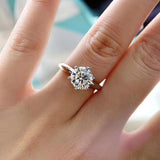 D Color Moissanite Adjustable Engagement Rings- 18K White Gold Plated Fine Jewelry
