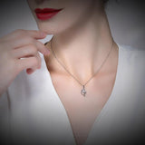 14k White Gold Heart Necklace Brilliant Cut Moissanite Pendant