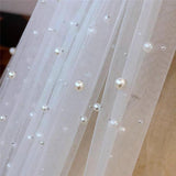 3 Meters Long Pearls Bridal Veil /One Layer Cathedral 3M Wedding Veil