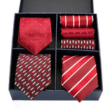 Men's Gift Box Tie 100% Silk Classic Jacquard Woven Tie and Hanky Set