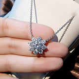 Moissanite 1 CT D Color VVS1 Excellent Cut Round Diamond Sunflower Pendant Necklace