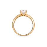 100% Real Moissanite Princess Cut Engagement Ring 18K Gold Plated