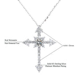GRA Certified 1CT VVS Lab Moissanite Diamond Cross Necklace
