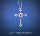 GRA Certified 1CT VVS Lab Moissanite Diamond Cross Necklace