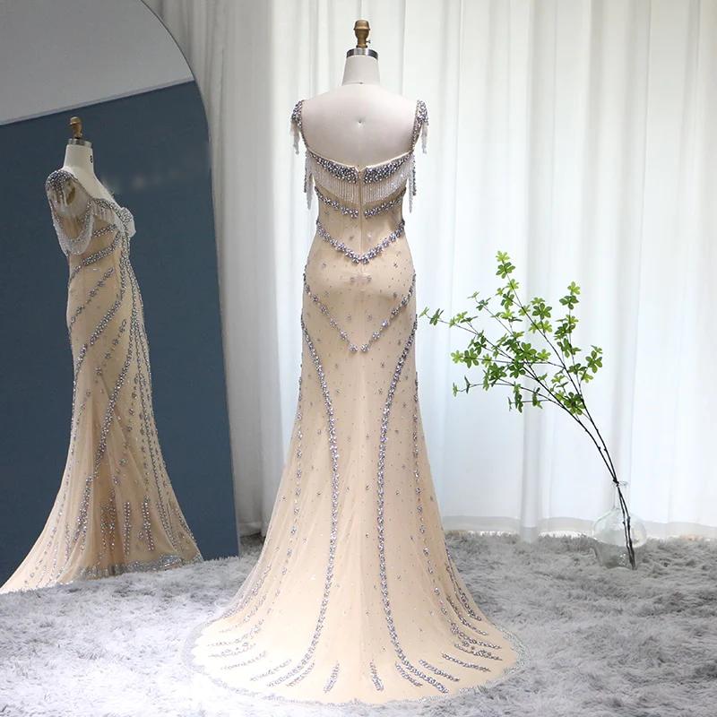 (Inspired by Kendall Jenner) Luxury Crystal Long Nude Mermaid Evening Dress With Lining / 2 (Inspired by Kendall Jenner) Luxury Crystal Long Nude Mermaid Evening Dress With Lining / 2