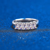 2.5CT VVS1 Emerald Cut Moissanite Engagement Ring