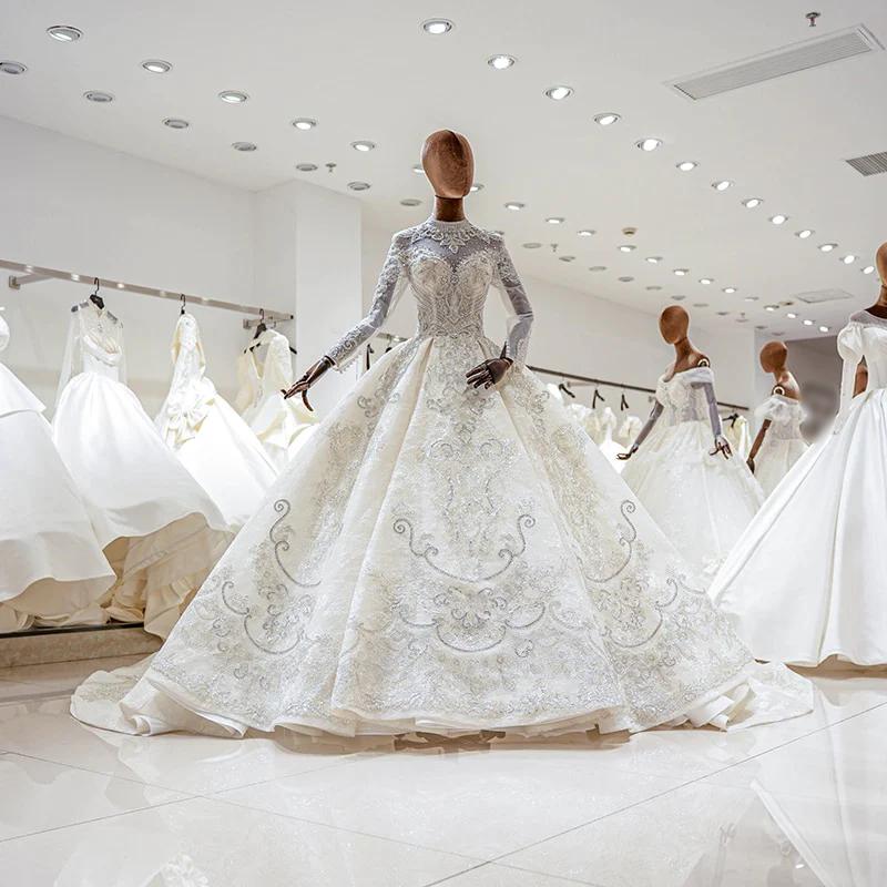 Luxury Princess long sleeve Glitter and Lace fully Beaded Ball Gown Ivory / 100cm / 6 Luxury Princess long sleeve Glitter and Lace fully Beaded Ball Gown Ivory / 100cm / 6