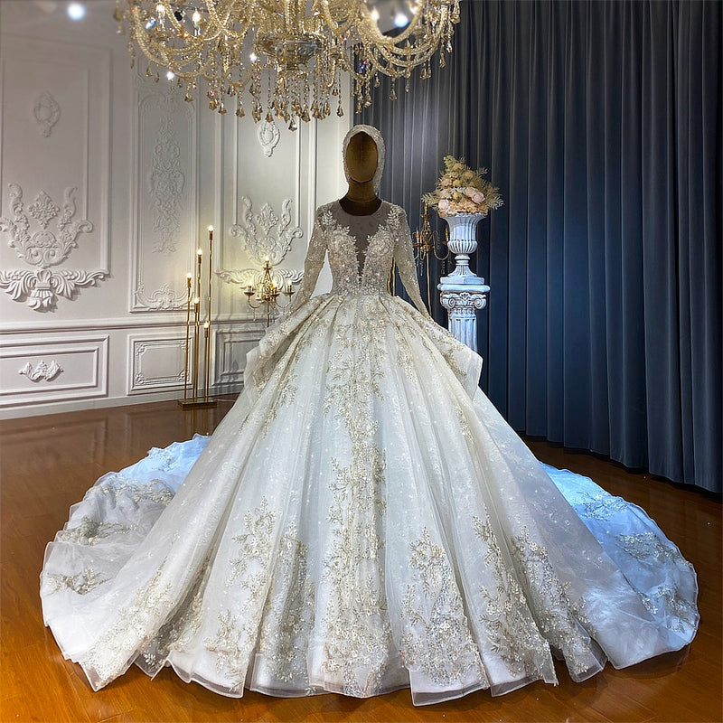 White Princess Ball Gown Wedding Dress – HER SHOP