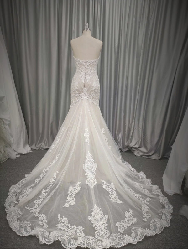 Beautiful Elegant French Lace Mermaid Wedding Dress