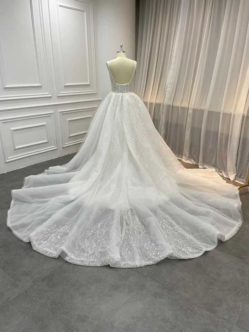 Heavy Beaded and sequenced Sparkly Mermaid Wedding Dress with detachable skirt 16-24 / Fixed Heavy Beaded and sequenced Sparkly Mermaid Wedding Dress with detachable skirt 16-24 / Fixed