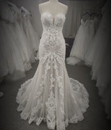 Beautiful Elegant French Lace Mermaid Wedding Dress